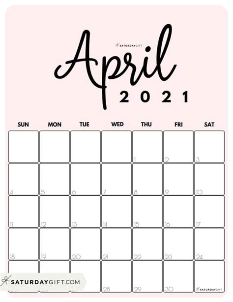 Our calendars are free to use and are available as pdf calendar and gif image calendar. Pink April Calendar 2021 | Lunar Calendar