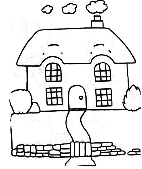 coloriage à dessiner maison avec garage