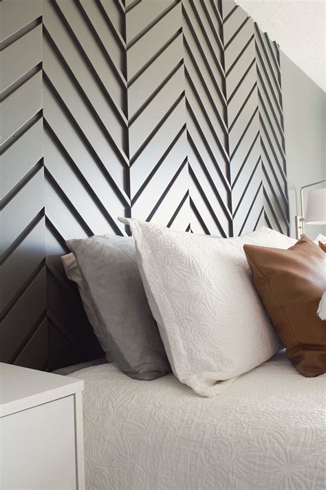 Master Bedroom Grey Wood Accent Wall Bedroom