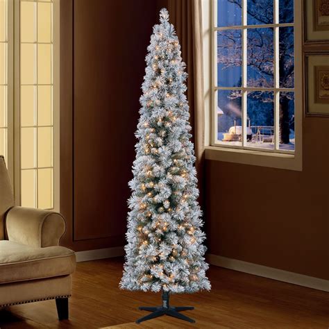 7ft Pre Lit Pencil Artificial Christmas Tree 250 Clear