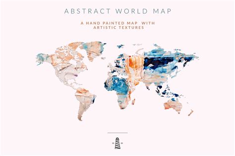 Hand Painted Abstract Map World Map