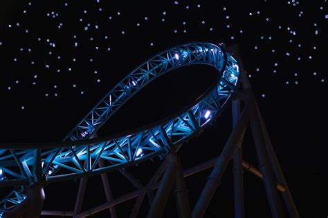 Roller Coaster At Night Free Stock Photo Public Domain Pictures