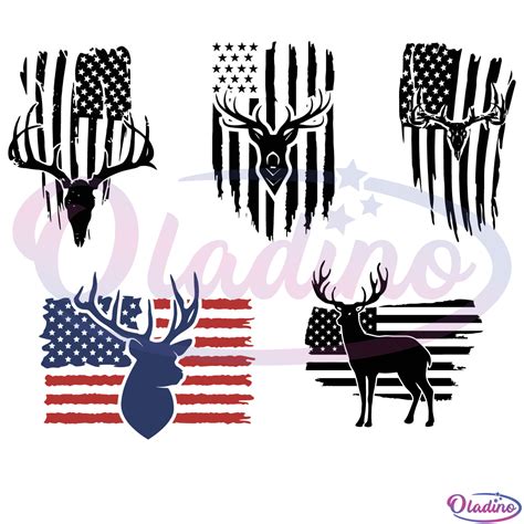 Deer Us Flag Svg