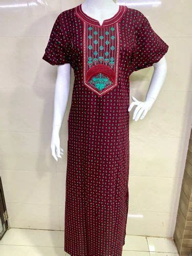 Embroidered Cotton Embroidery Nighty Half Sleeve At Rs 205piece In Ulhasnagar