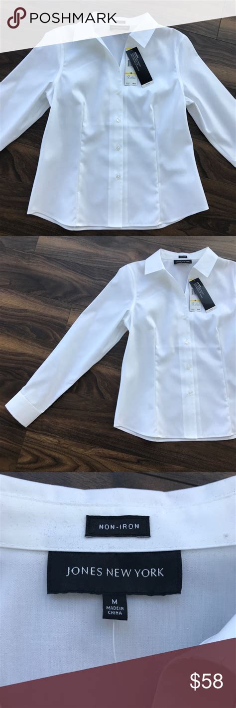 Jones New York Non Iron White Blouse Nwt Jones New York White Blouse