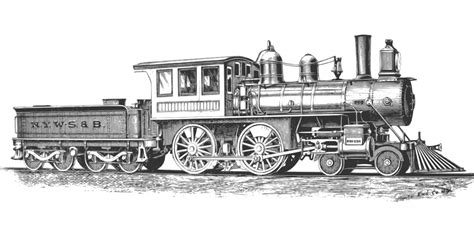 Download Locomotive Monochrome Railroad Royalty Free Vector Graphic