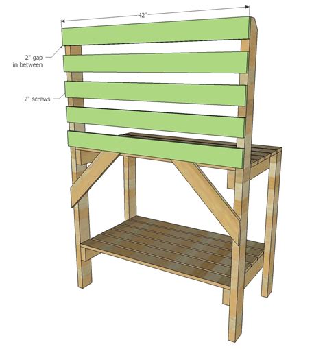 Simple 2x4 Potting Bench With Slatted Back Ana White