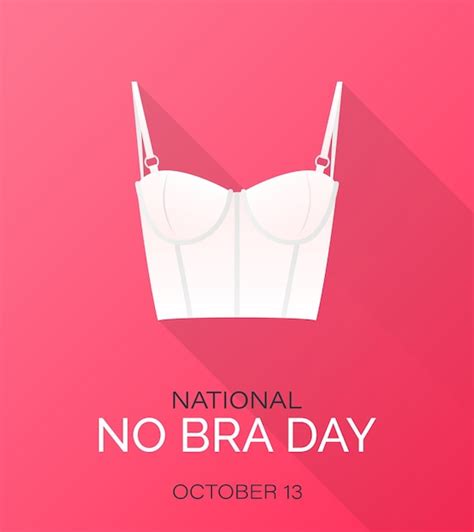 National No Bra Day Vector Web Bannière Affiche Couverture Bustier