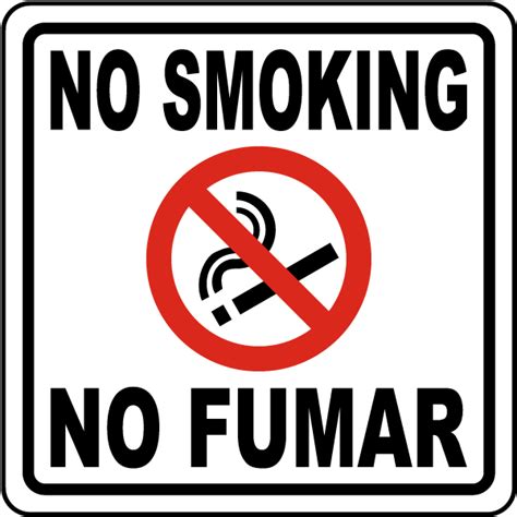 Bilingual No Smoking Sign Save 10 Instantly