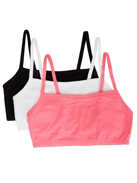 Fruit Of The Loom Womens Spaghetti Strap Cotton Sports Bra 3 Pack