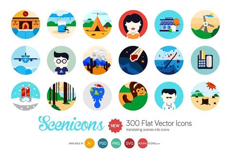 Scenicons Flat Icons 300 Icons Creative Daddy