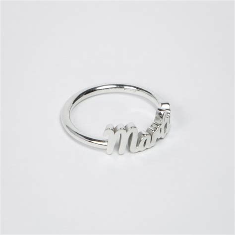 Custom Half Circle Text Ring Customizable Text Letters Etsy