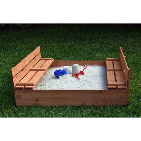 Harriet Bee Eirwen Kids Cedar 38 Ft Square Sandbox With Cover And Reviews