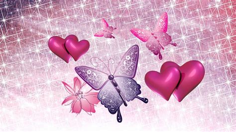Heart And Butterfly And Flower Pink By Missliss40 On Deviantart