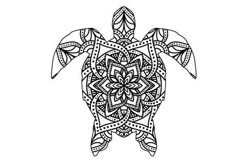 Turtle Mandala Line Art Style Svg Cut File By Creative Fabrica Crafts