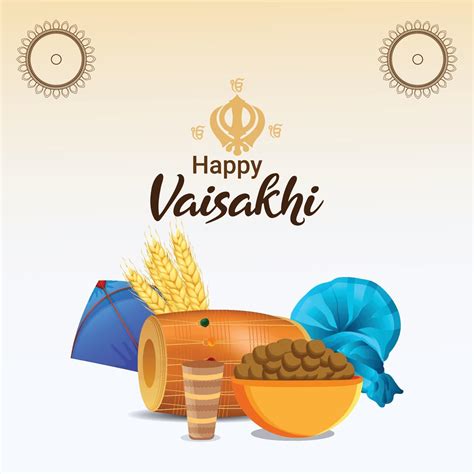 Happy Vaisakhi Indian Sikh Festival Background With Creative
