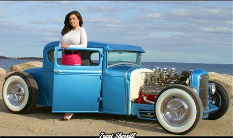 Hot Rod Pinup Girl With 1931 Model A Hot Rod Hot Rods Cool Cars