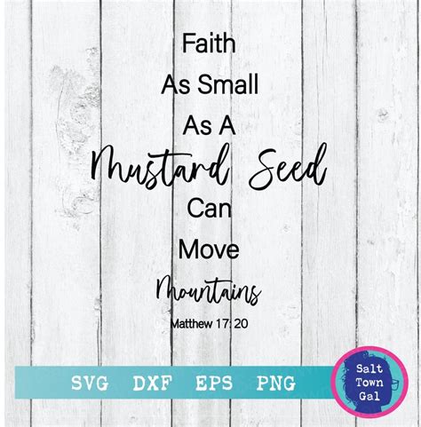 Faith As Small As A Mustard Seed Svg Faith Mustard Seed Etsy