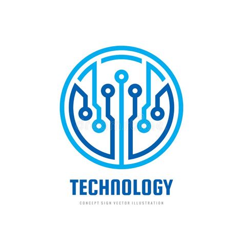 Electronic Technology Vector Logo Design Digital Chip Sign Network
