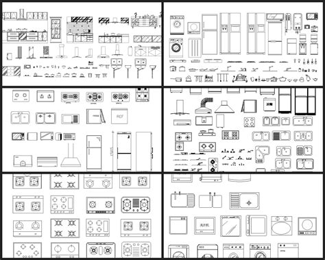 【kitchen Related Items Autocad Blocks Collections】all Kinds Of Kitchen