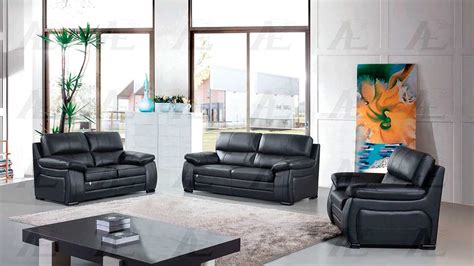 Black Italian Leather Sofa Set Ae041 Leather Sofas