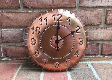 Copper Wall Clock Rustic Classic Design 10 Inch Metal 7th Etsy