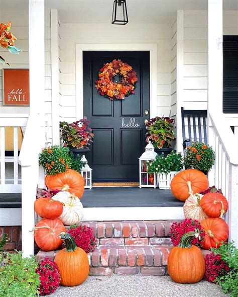 Creative Seasonal Outdoor Design Front Porch Decorating Ideas For Fall