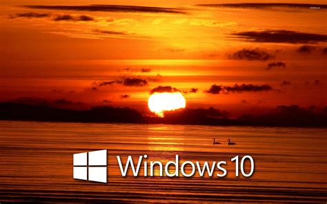 Windows 10 Over The Sunset White Text Logo 2 Wallpaper Computer
