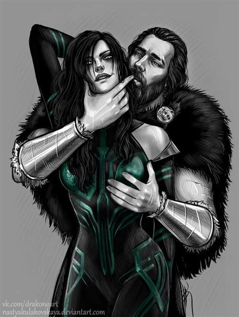 Hela And Fenrir By Nastyaskaya Marvel Hela Comic Art Marvel