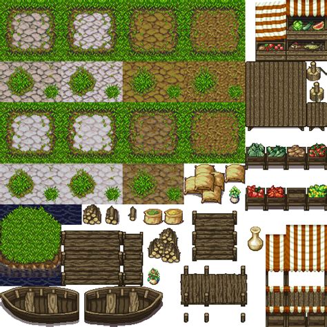 RPG Tiles Cobble Stone Paths Town Objects OpenGameArt Org