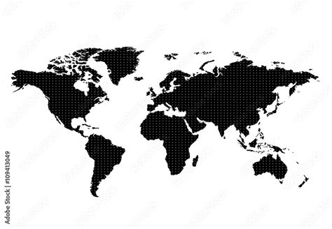 World Map Countries Colorful With Dots Vector Illustration Stock