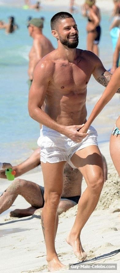 Olivier Giroud Exposing His Muscle Body On A Beach Gay Male Celebs