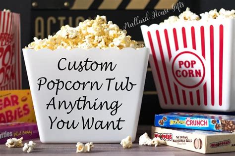 Personalized Popcorn Tub Custom Popcorn Tub Party Favor Custom Etsy