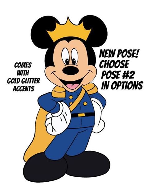 2ft Royal Prince Mickey Mouse Cutouts Party Decor Photo Prop Etsy