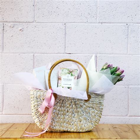 Hamper Basket With Tulips Greenbunch