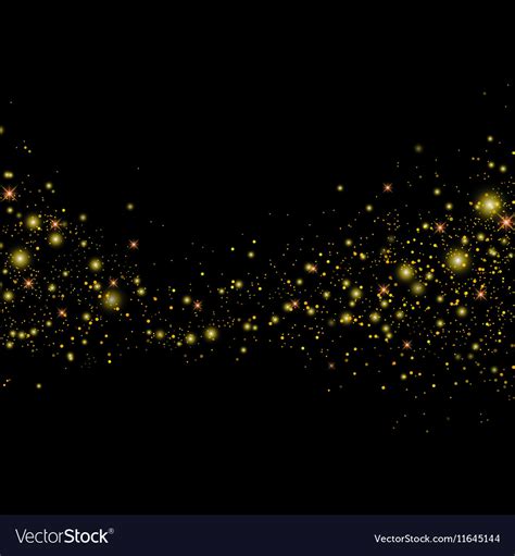 Gold Glitter Particles Background Effect Vector Image