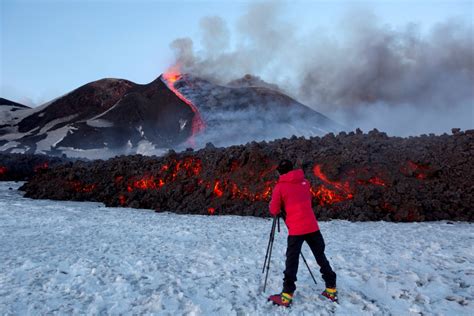 Volcanic Eruption At Mount Etna In Italy Injures 10 People Including