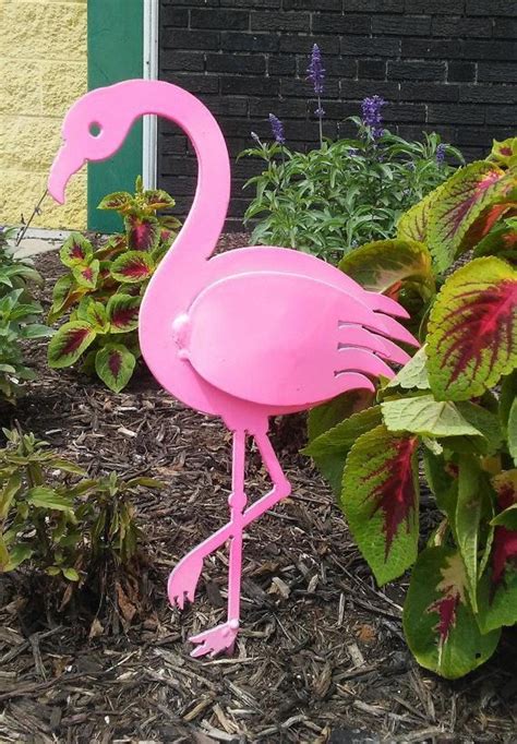 Garden art planters metal house plants decor metal crafts bird garden garden design metal art bloom where youre planted. Pink Flamingo Custom Metal Yard or Garden Art 14g Steel ...