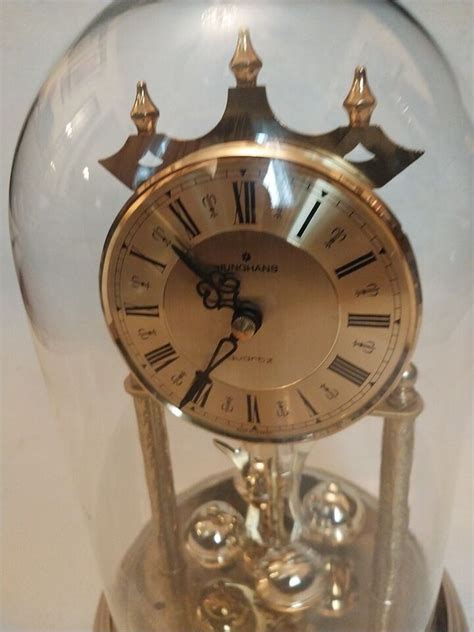 Junghans Vintage Glass Dome Clock Made Germany Works Balls Rotating Aa