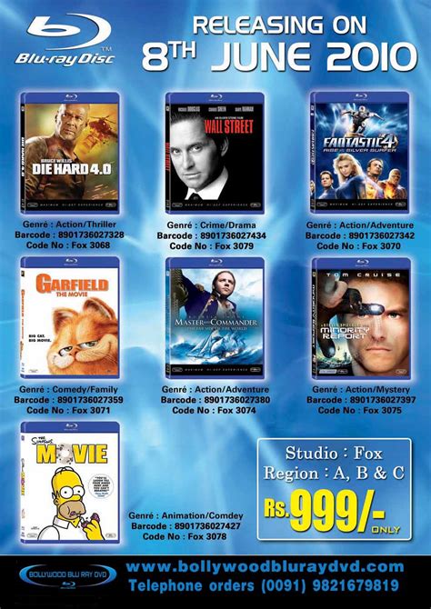 The topic of this video has been processed in the. BOLLYWOOD BLURAY DVD: Fox coming out with 7 english movies ...