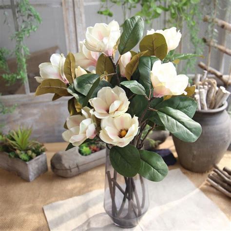 Free delivery and returns on ebay plus items for plus members. Home Decor Artificial Fake Flowers Leaf Magnolia Floral ...