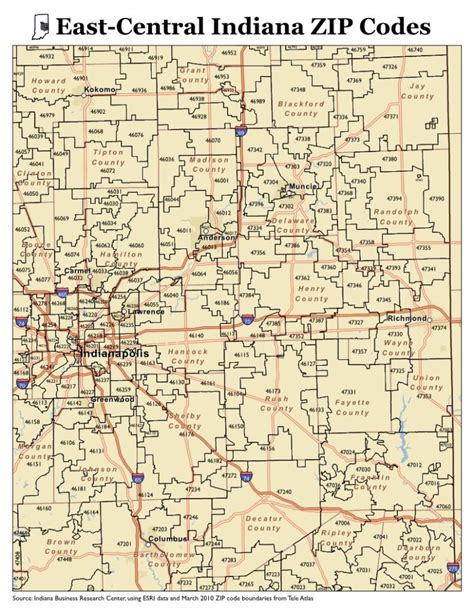 Free Printable Indiana Zip Code Maps
