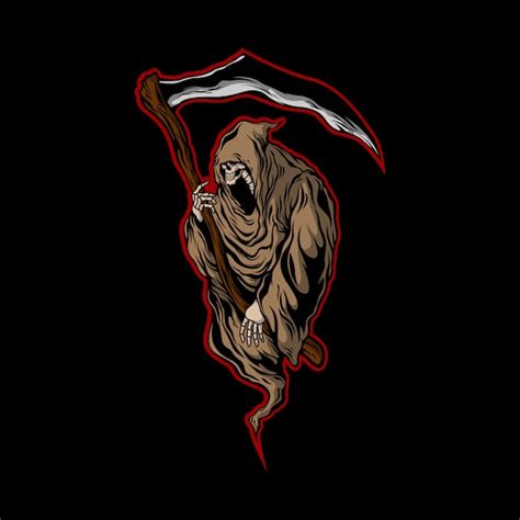 Grim Reaper Logo 02 Vecteur Premium