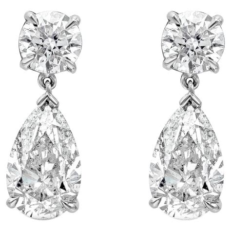 Gia Certified Carat Total Pear And Round Diamond Dangle Drop