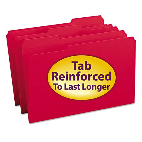 Smead Reinforced Top Tab Colored File Folders 13 Cut Tabs Legal Size