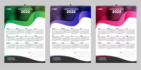 Single Wall Calendar 2022 Template Design With Place For Photo 2947823