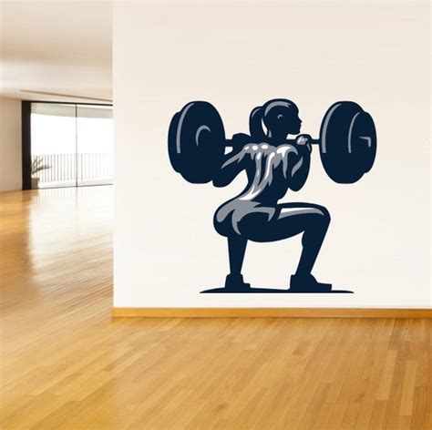 Gym Fitness Workout Sport Girl Logo Sign Emblem Car Wall Etsy