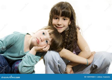 Two Cute Little Bored Girls Stock Photo Image 14297830