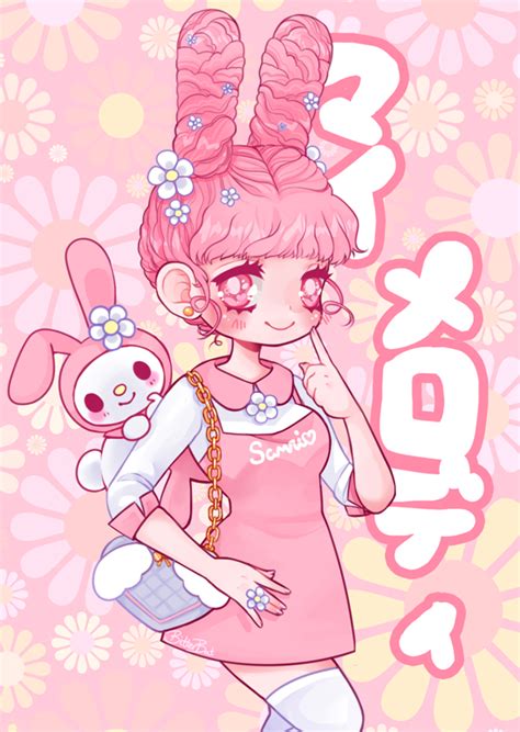 ♥bitter bat♥ — gijinka of kuromi love her so much~🥩 hello kitty wallpaper cute drawings