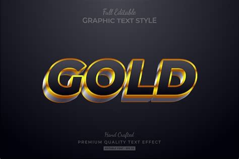 Premium Vector Gold Editable Text Style Effect